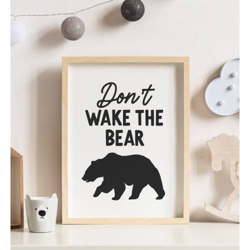 Don't Wake the Bear Print, Printable Wall Art, Woodland Nursery Decor, Kids Room Decor, DIGITAL DOWNLOAD