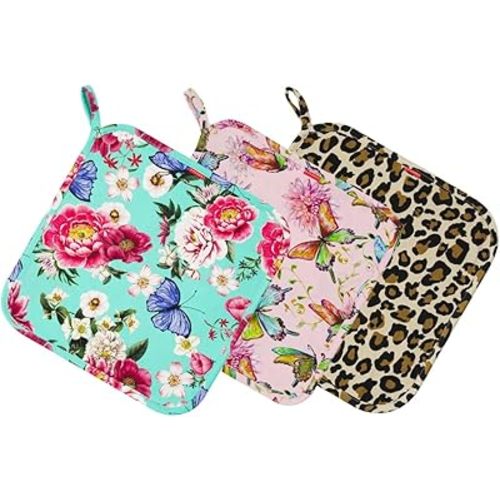 3 Pack Baby Pacifier Blanket Bamboo-Derived Viscose, Super Soft and Breathable Snuggler Lovey Security Blanket, Pastel Flutter/Leopard/Peony