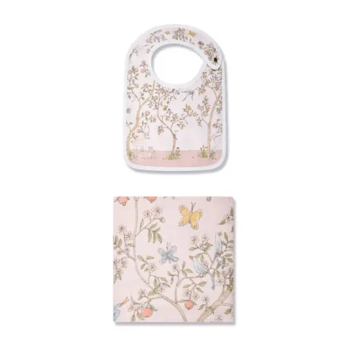 Atelier Choux Carré & Satin In Bloom Bib Set (set Of two) | Pink | FARFETCH