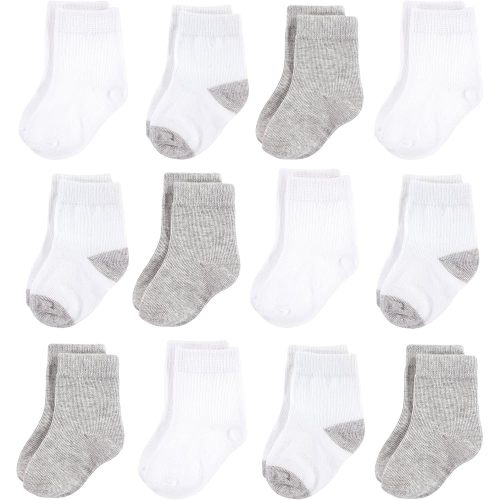 Hudson Baby Baby Girls' Cotton Rich Newborn and Terry Socks