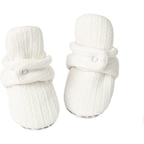 KIDSUN Infant Baby Boy Girl Cozy Fleece Bootie Newborn Stay On Slipper Winter Warm Gripper Non-Slip Crib Shoes