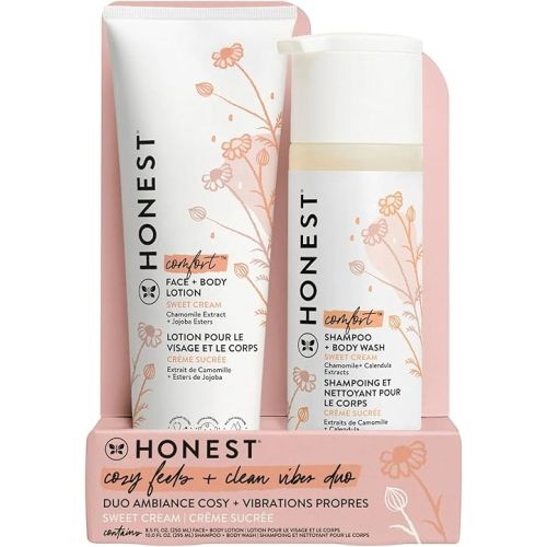 The Honest-Company, Baby Shampoo + Lotion Set, Comfort, Sweet Cream, 18.5 fl oz, Gentle for Baby's Skin, Moisturizing, Tear-Free Formula, Pediatrician-Tested, Hypoallergenic, No Harsh Chemicals
