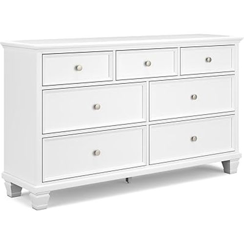 Signature Design by Ashley Fortman Casual 9 Drawer Dresser for Bedroom, White