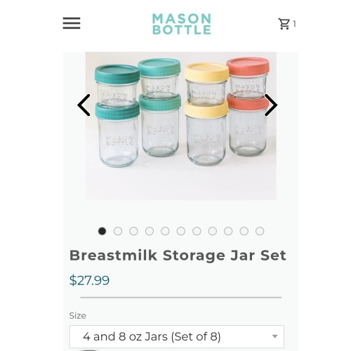 Breastmilk Storage Jar Set – Mason Bottle