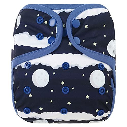 OsoCozy One Size Reusable Cloth Diaper Covers - Adjustable Snap Fit & Double Leg Gussets. Fits Babies from 8-35 Pounds.