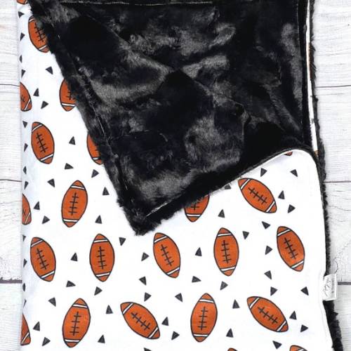 Football Minky Baby Blanket - Etsy