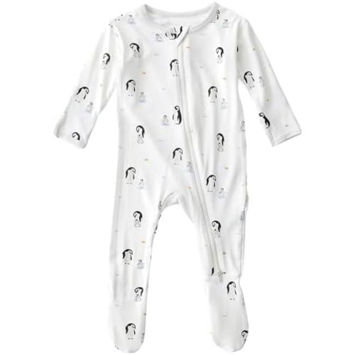 Bamboo Little Soft Baby Footie Pajamas, 0-3 Months