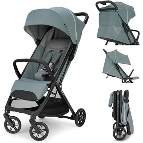 Inglesina Quid³ Stroller, Galaxy Gray - Compact Reclining Travel Stroller for Baby & Toddler 0-55 lbs, One Hand fold, Car seat Compatible, Airplane Overhead, Lightweight, Foldable, XL UPF 50+ Canopy