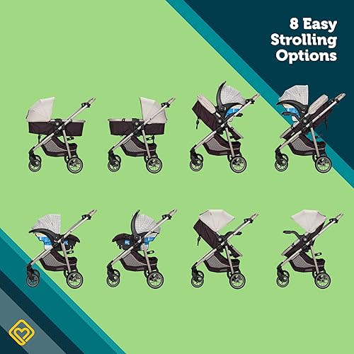 Safety 1st Deluxe Grow and Go Travel System Stroller and Car Seat Combo, 8-in-1 Car Seat, Weight Capacity 4-30 lbs, High Street