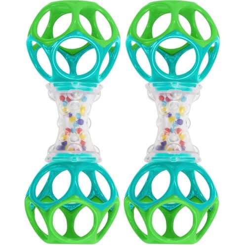 Bright Starts Oball Shaker Rattle Toy, Ages Newborn + (Pack of 2)