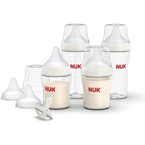 NUK Perfect Match Gift Set with 4 Baby Bottles, 2 Extra Nipples and 1 Pacifier