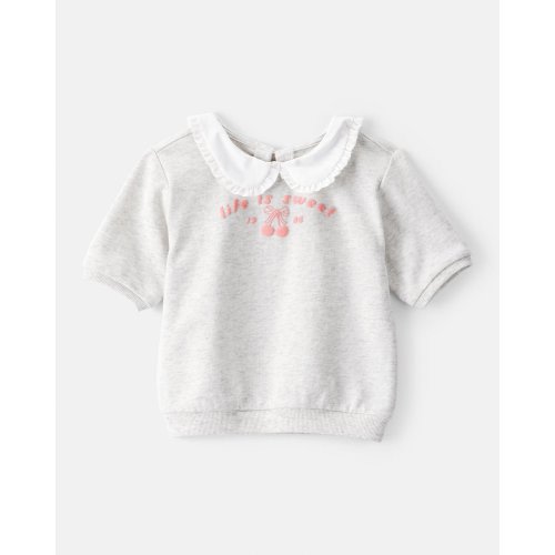 Toddler Girl Cherry French Terry Short-Sleeve Graphic Tee - White - Carter's | Carter's