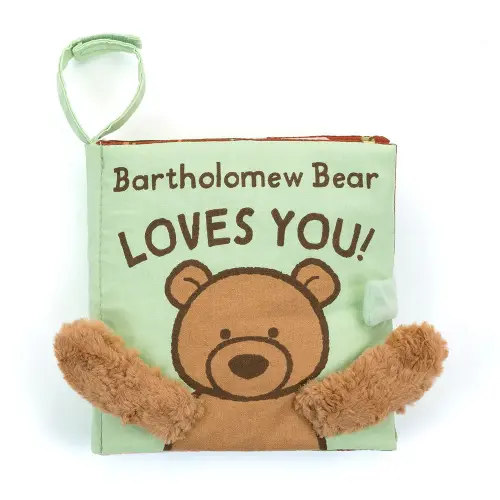 Bartholomew Bear Loves You Fabric Book by Jellycat – Pacifier Kids Boutique