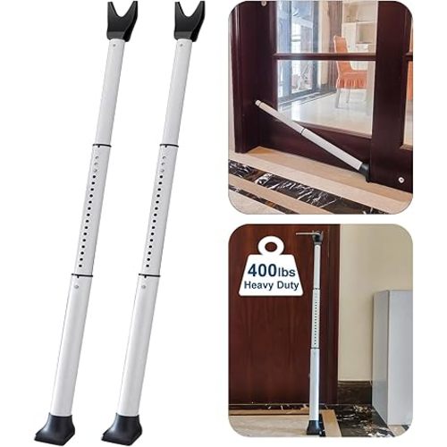 2 Pack Rerishom Door Security Bar, Door Stoppers Security bar,Heavy Duty Door Lock Security Door Jammer Door Stopper for Apartment, Hotel Room,Screen Door Hardware, Gate Lock Bar