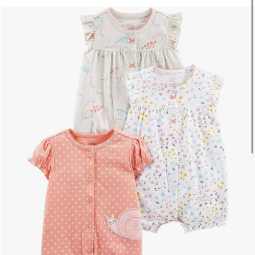 Simple Joys by Carter's baby-girls 3-pack Snap-up Rompers