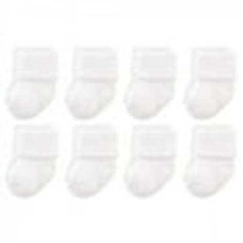 Luvable Friends Baby Unisex Cotton Terry Socks, Newborn Pack, White, 0-6 Months