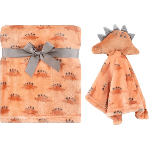 Hudson Baby Unisex Baby Plush Blanket with Security Blanket, Stegosaurus, One Size