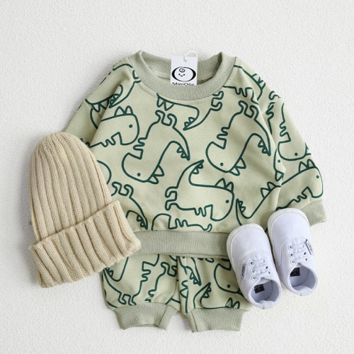 Baby 2-Piece Cartoon Lovely Dinosaur Set
