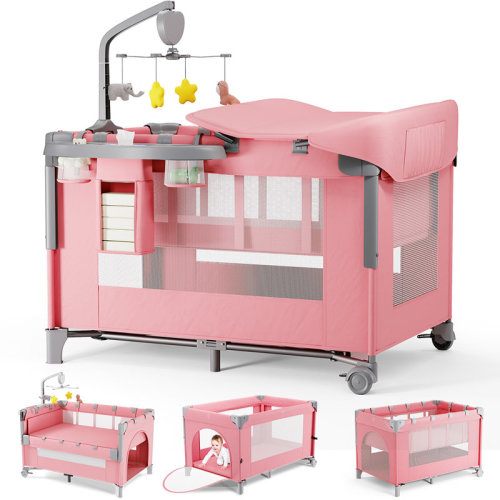 Isabelle & Max™ Baby Bassinet Bedside, 5 In 1 Baby Playard, Bedside Sleeper Baby Crib, With Removable Changing Station & Storage Organizer | Wayfair