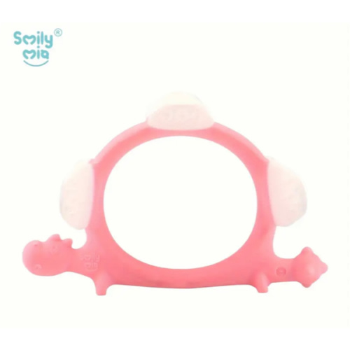 Smily Mia Norman the Dinosaur Silicone Teether | Soft and Chewy Animal-Shaped Baby Teething Ring, Easy-to-Hold for Little Hands