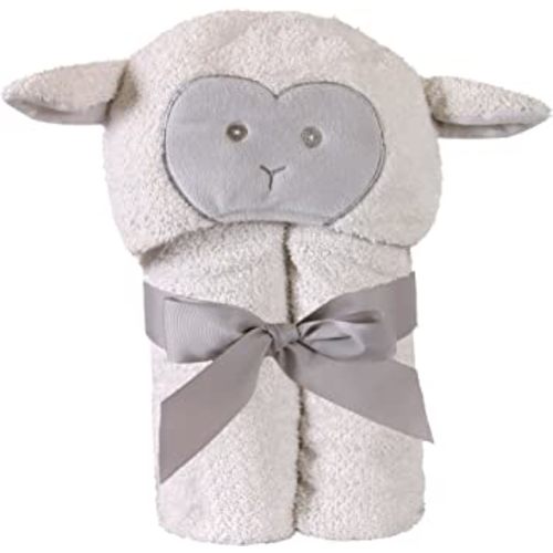 Stephan Baby Terry Plush Hooded Bath Towel, Lamb, 0-24 Months