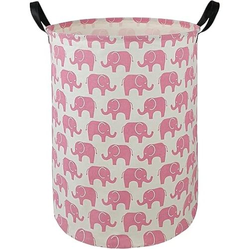 Round Laundry Hamper Storage Basket Laundry Organizer Hamper Storage Bins Clothes Box Nursery Hamper Gift Basket with Handles