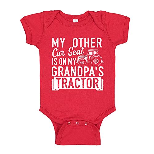 My Other Car Seat is My Grandpa's Tractor Baby Bodysuit One Piece or Toddler T-Shirt Farmer Infant Clothes
