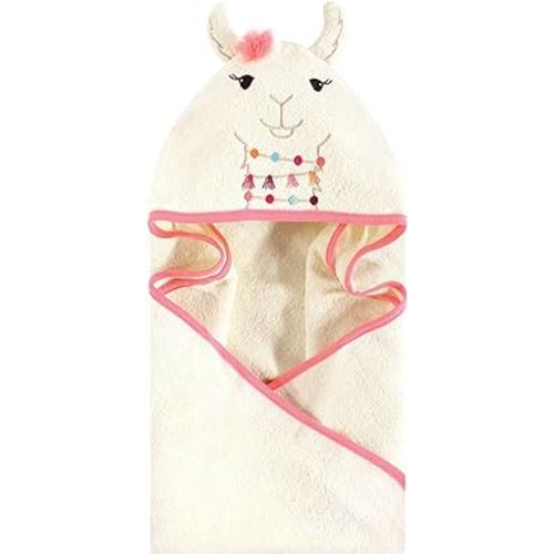 Little Treasure Unisex Baby Cotton Animal Face Hooded Towel, Llama, One Size