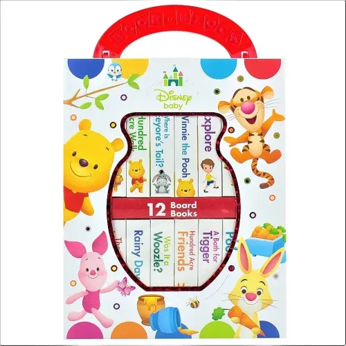 Disney Baby: Winnie the Pooh - My First Library - 12 Board Book Set - First Words, Counting, and More! - PI Kids