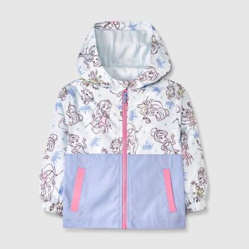 Baby Girls' Disney Princess Colorblock Windbreaker Jacket - Purple 18M