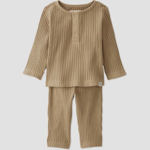 Little Planet by Carter’s Baby 2pc Ribbed Top and Bottom Set - Yellow, Size: 6M