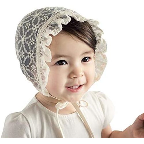 Baby Girl Toddlers Breathable Lacy Bonnet Eyelet Cotton Adjustable Sun Protection Hat