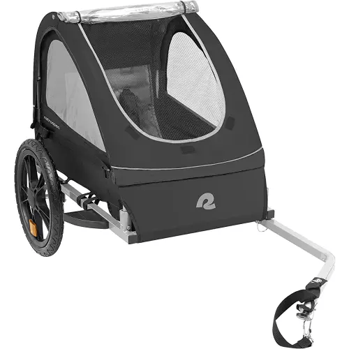 Single & Double Passenger Children’s Foldable/Collapsible Tow Behind Bike Trailer with 16" Wheels, Safety Reflectors & Rear Storage Compartment