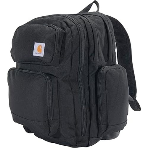 Carhartt 35L Backpack, Durable Pack with Laptop Sleeve and Duravax Abrasion Resistant Base, Everyday Triple Compartment (Black), One Size