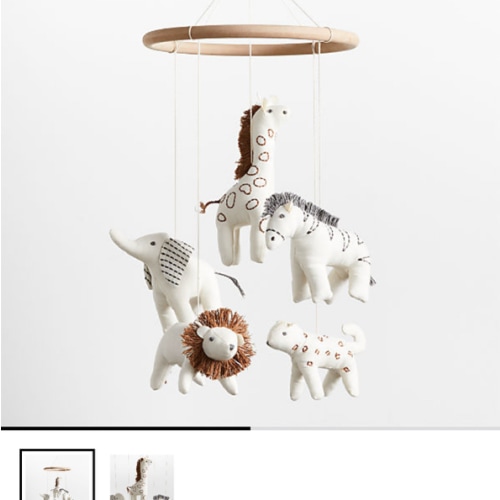 Safari Animals Baby Nursery Mobile