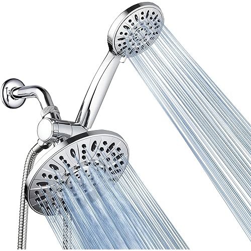 AquaDance 7" Premium High Pressure 3-Way Rainfall Combo for The Best of Both Worlds - Enjoy Luxurious Rain Showerhead and 6-Setting Hand Held Shower Separately or Together - Chrome Finish - 3328