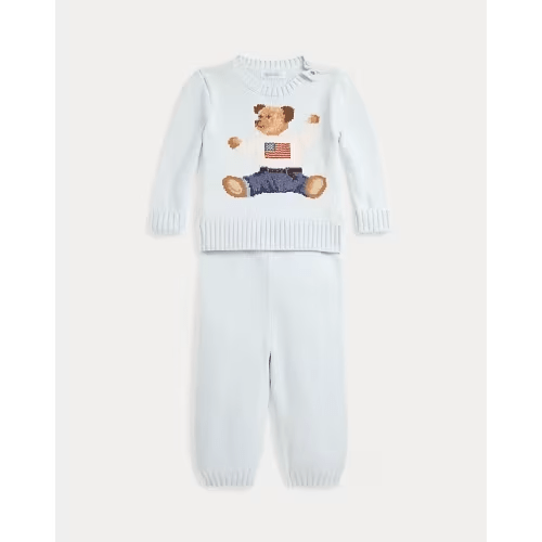 Polo Bear Cotton Sweater & Pant Set