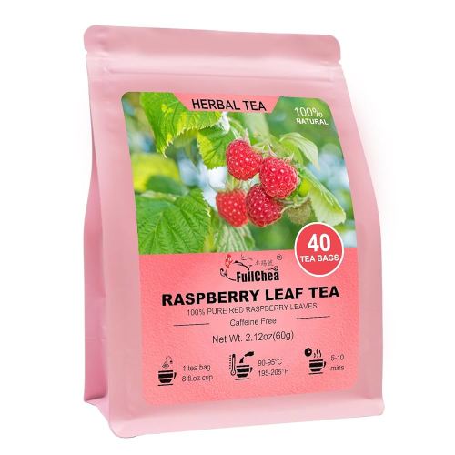 FullChea - Raspberry Leaf Tea Bag, 40 Teabags, 1.5g/bag - Pure Red Raspberry Leaf Herbal Teabag - Natural Pregnancy Tea