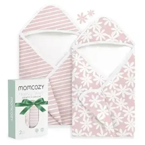 Momcozy Baby Towel with Hooded - Ultra Soft & Absorbent Large Bath Towel Set for Comfort & Gentle on Baby's Skin - Shower Gift & Bath Essential & Baby Registry Search for Newborn,Infant,Toddler,Kids