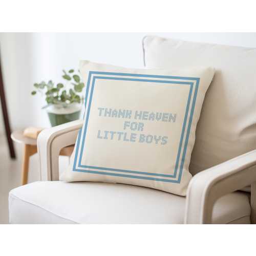 Thank Heaven For Little Boys Pillow Case | baby boy nursery, boy shower gifts, light blue nursery, boy mom gifts, boys room vintage decor