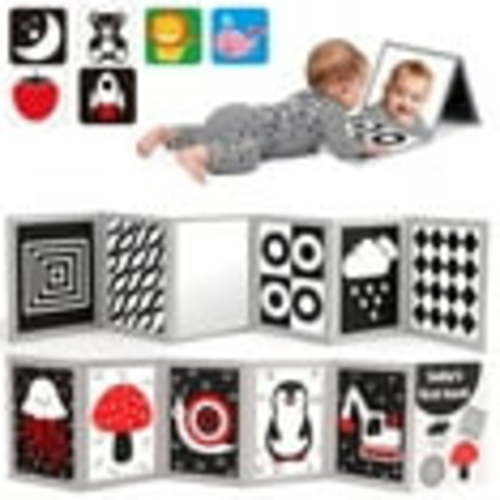 Black and White Baby Toys for Infants, Tummy Time Mirror for Babies 0-6 Months, Infant Gifts, High Contrast Toys for Newborns