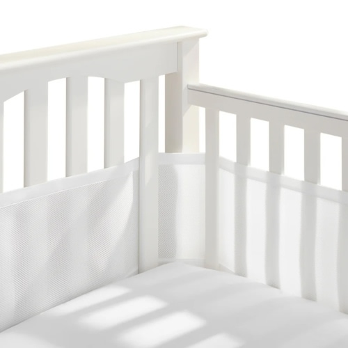 Breathable Mesh Crib Liner for Full Sized Crib in White | HALO