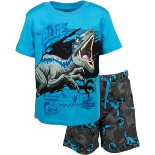 Jurassic World Dinosaur Blue Toddler Boys T-shirt And French Terry Shorts Outfit Set Blue / Grey 4t