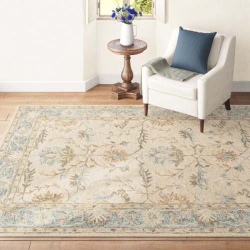 Birch Lane™ Sienna Handmade Tufted Wool Beige/Gray Rug & Reviews | Wayfair