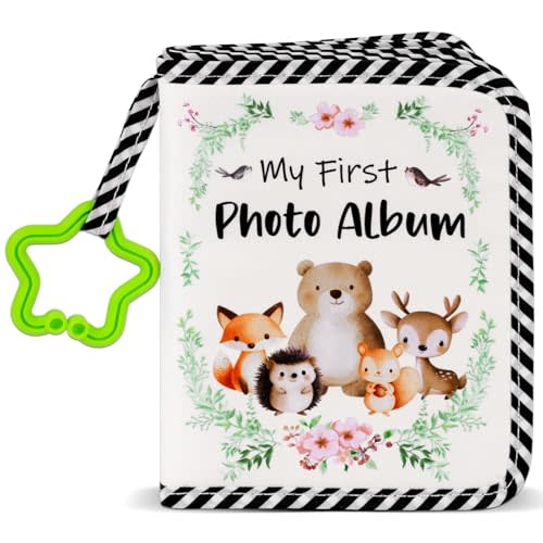 Baby's My First Family Album Soft Photo Cloth Book Woodland Animal My First Book of Photos Baby Memory Album Gift Holds 4x6 Pictures for Babies Newborn Toddler & Kids Baby Shower