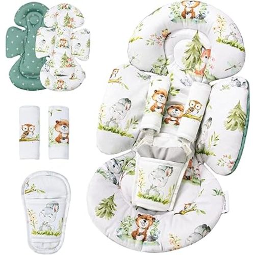 Inserto infantil compatible con columpio Mamaroo de 4moms y columpio Graco y asiento de automóvil para bebé, inserto para recién nacido, soporte para cabeza y cuerpo de bebé, diseño reversible