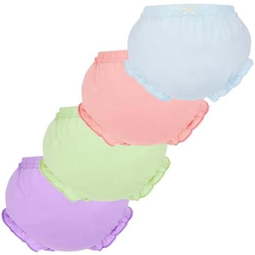 4 Pcs Baby Bloomers for Toddler Girls Newborn Diaper Covers for Girls Cotton Briefs Shorts Underwear