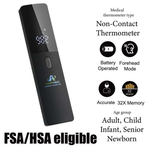 Amplim Medical Grade Non-Contact Forehead Thermometer for Adults and Kids, No-Touch Digital Baby Fever Thermometer, FSA HSA Approved