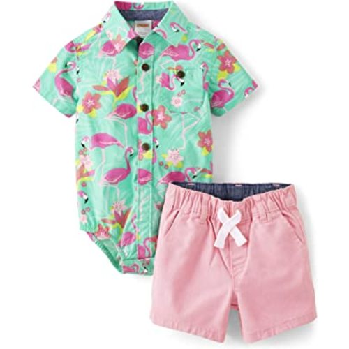 Gymboree baby-boys Short Sleeve Button Up and Shorts SetShorts