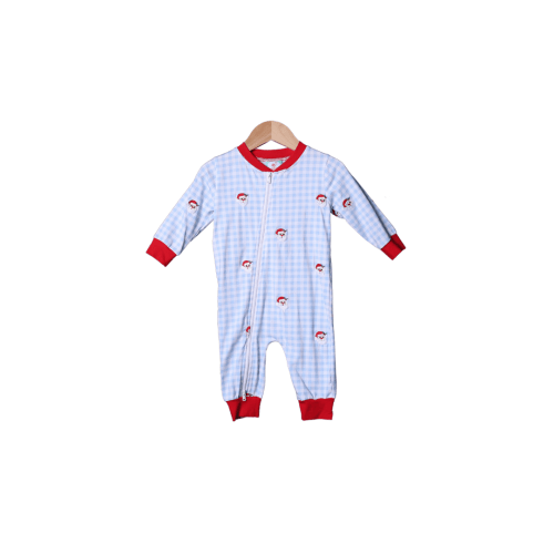 Blue and Red Embroidered Santa Zippy